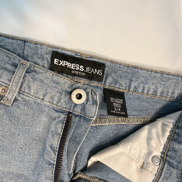 Express Y2K Denim Pencil Jean Skirt Front Slit | 4 - Picture 3 of 4